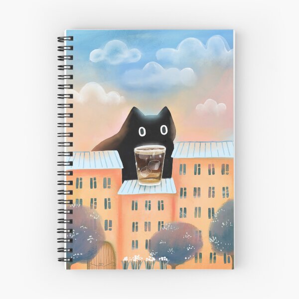 Item preview, Summer black cat drinking coffee. Espresso and tonic. designed and sold by kostolom3000.