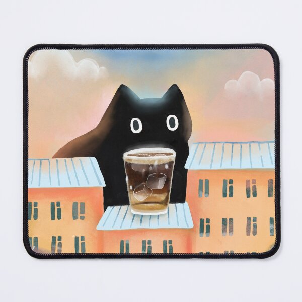 Item preview, Summer black cat drinking coffee. Espresso and tonic. designed and sold by kostolom3000.