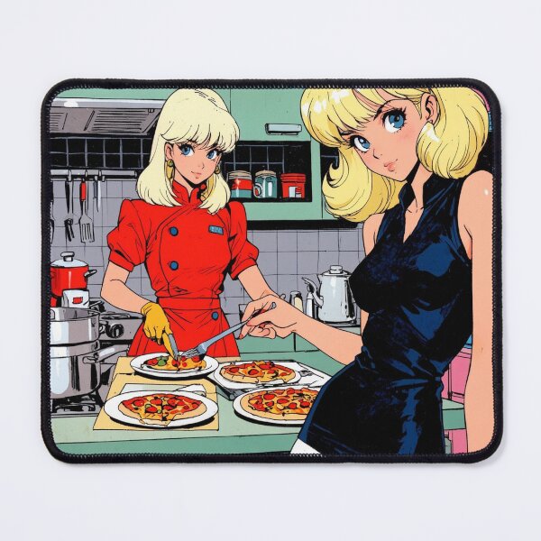 Item preview, Anime girs cooking pizza  designed and sold by Millionsxi.