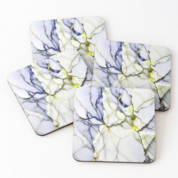 Item preview, Abstract Marble IMAGE PRINT ONLY (not real Marble) White Blue Yellow designed and sold by Beachy.