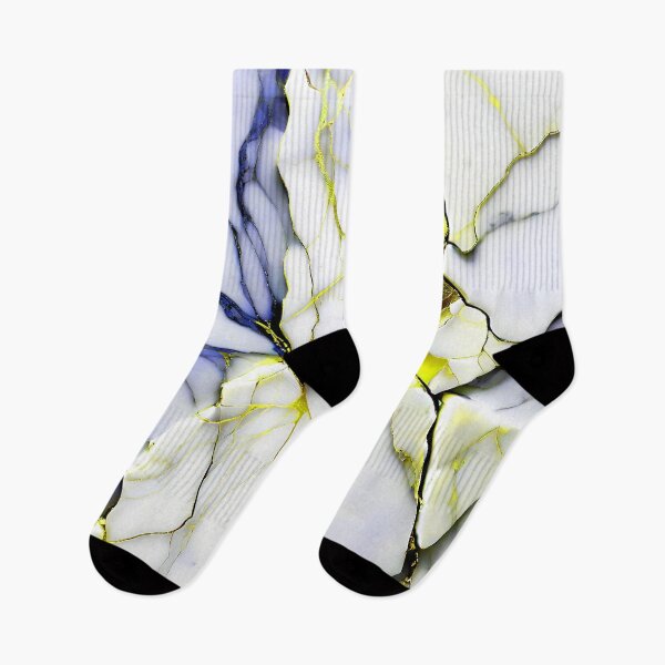 Item preview, Abstract Marble IMAGE PRINT ONLY (not real Marble) White Blue Yellow designed and sold by Beachy.