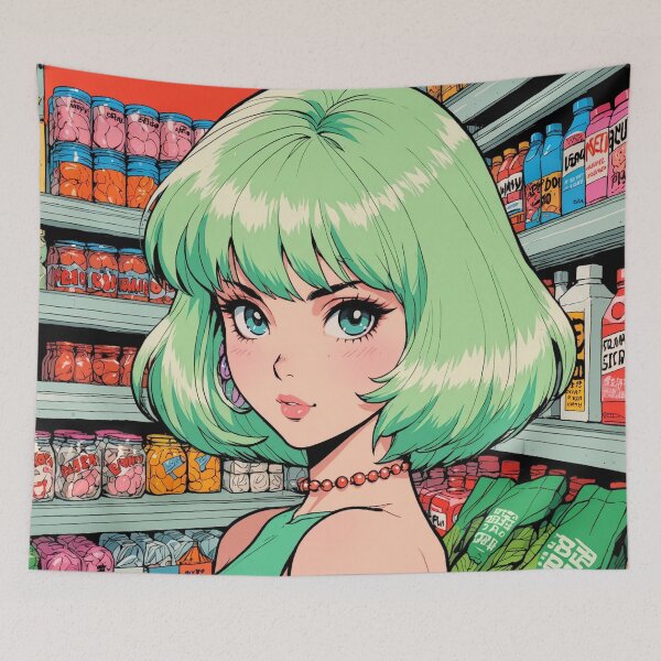 Item preview, Anime gir with green hair at the shop  designed and sold by Millionsxi.