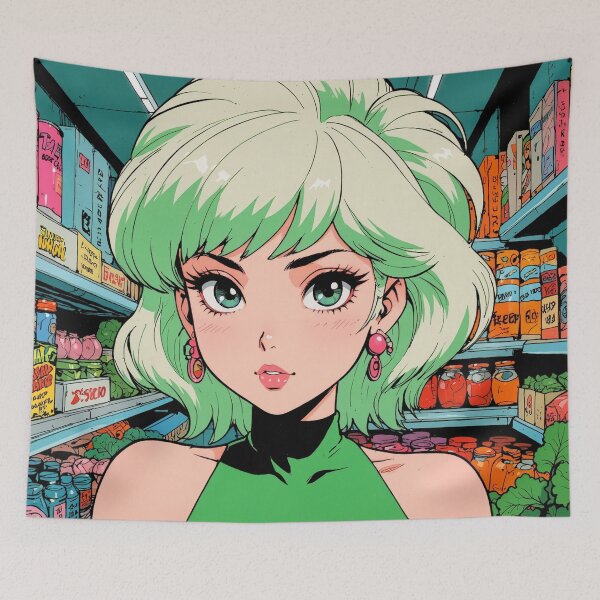 Item preview, Anime gir with green hair at the shop  designed and sold by Millionsxi.