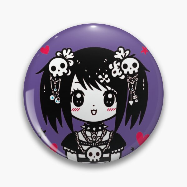 Item preview, Kawaii Emo Scene Girl Sticker designed and sold by DolceLunaFinds.