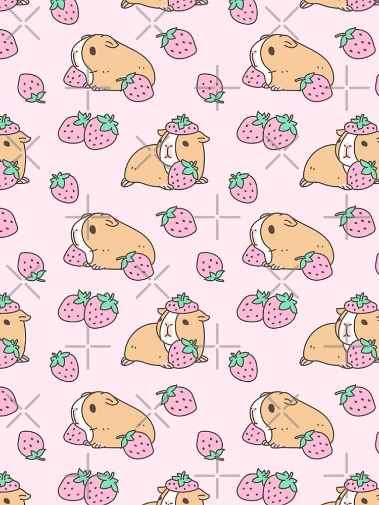 Discover Pink Guinea Pig and Strawberry Pattern  Iphone Case