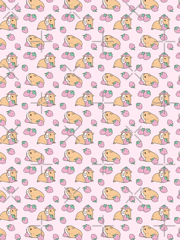 Disover Pink Guinea Pig and Strawberry Pattern  | Leggings