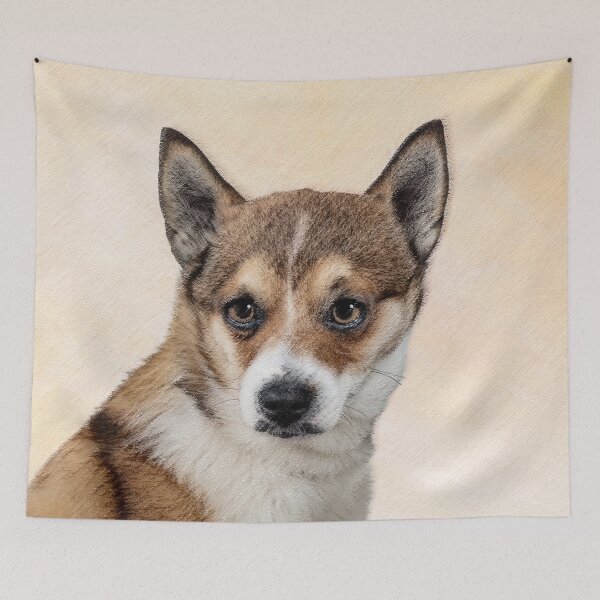 Item preview, Norwegian Lundehund Painting Original Dog Art designed and sold by alpendesigns.