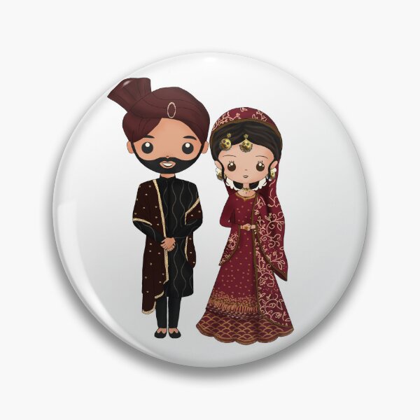 Item preview, Cute Muslim Pakistani Wedding Couple Bride and Groom| Baraat | Asian Wedding  designed and sold by Sketchbook Studio by Aqsaa.