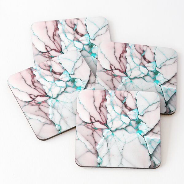 Item preview, Abstract Marble IMAGE PRINT ONLY (not real Marble) White Pink Cyan designed and sold by Beachy.