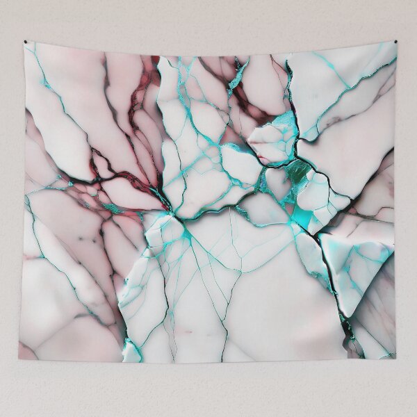 Item preview, Abstract Marble IMAGE PRINT ONLY (not real Marble) White Pink Cyan designed and sold by Beachy.