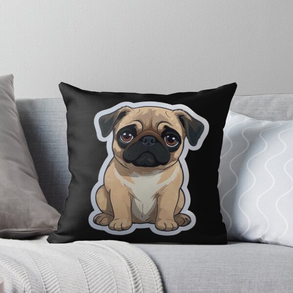 Item preview, Adorable caricatura de Pug: impresión linda y juguetona para los amantes de los perros designed and sold by ToonTailsStudio.
