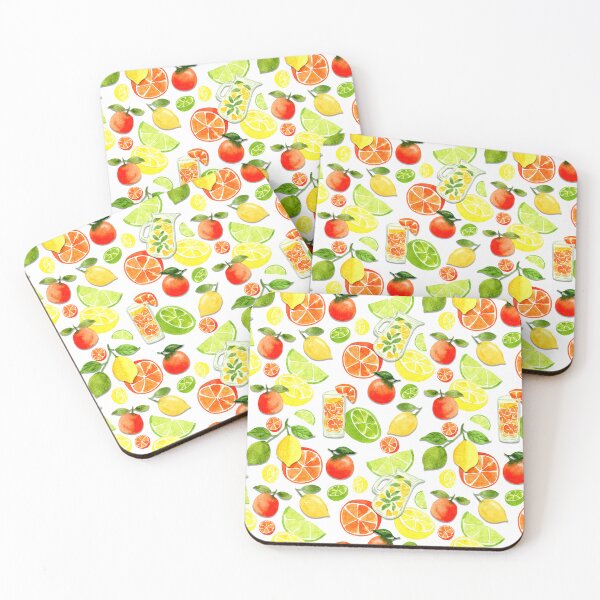 Item preview, Watercolor Citrus Pattern #1 (White Background) designed and sold by andrebalest.art.