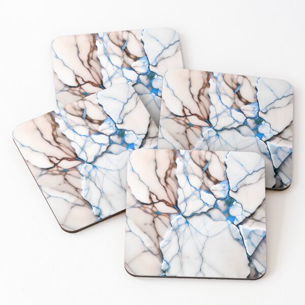 Item preview, Abstract Marble IMAGE PRINT ONLY (not real Marble) White Brown Blue designed and sold by Beachy.