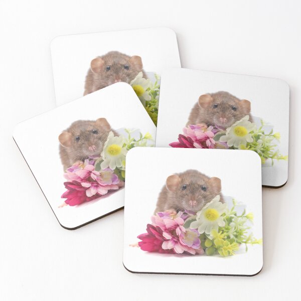 Item preview, Floral dumbo rat designed and sold by tinypawsart.