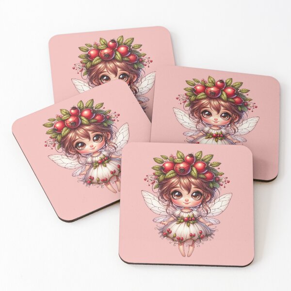 Item preview, Cute rosehip fairy with wings elves fruits summer anime manga girl kawaii designed and sold by Annika Shurafa.