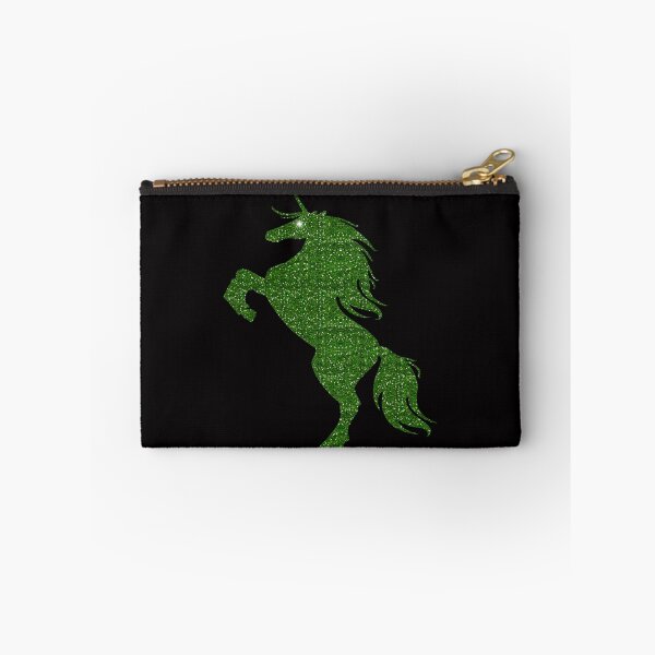 Item preview, Green Faux Glitter Magical Rearing Unicorn designed and sold by Atteestude.