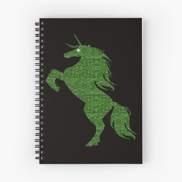 Item preview, Green Faux Glitter Magical Rearing Unicorn designed and sold by Atteestude.