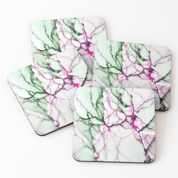 Item preview, Abstract Marble IMAGE PRINT ONLY (not real Marble) White Green Hot Pink designed and sold by Beachy.