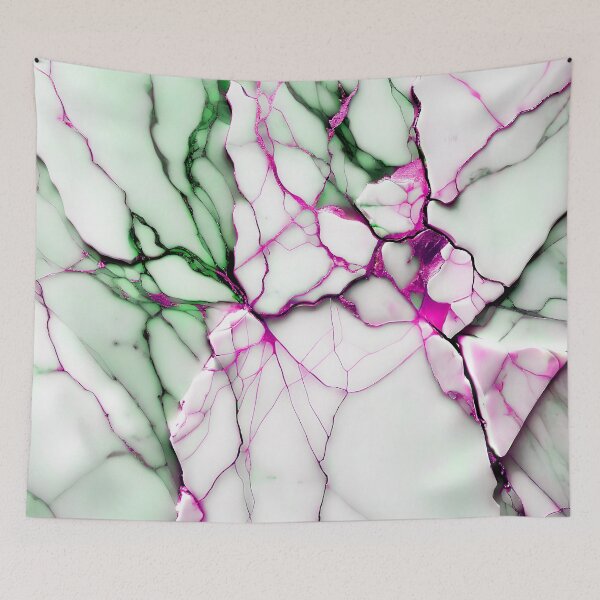 Item preview, Abstract Marble IMAGE PRINT ONLY (not real Marble) White Green Hot Pink designed and sold by Beachy.