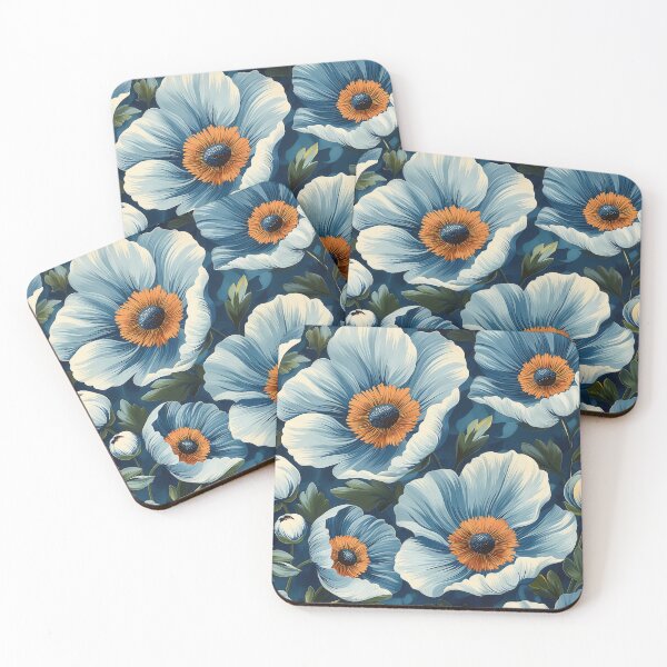 Item preview, Blue Whimsical Poppies designed and sold by ffatts.