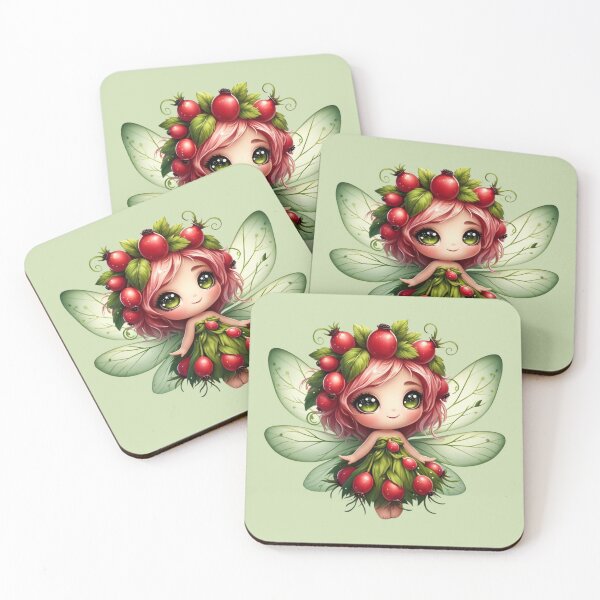 Item preview, Cute Rosehip Fairy Anime Girl Manga Kawaii Summer Elves Nature designed and sold by Annika Shurafa.