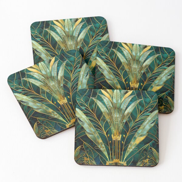 Item preview, Teal Gold Vintage 1920s Style Pattern, Gatsby Inspired Glamour designed and sold by Vic Torys ☆.