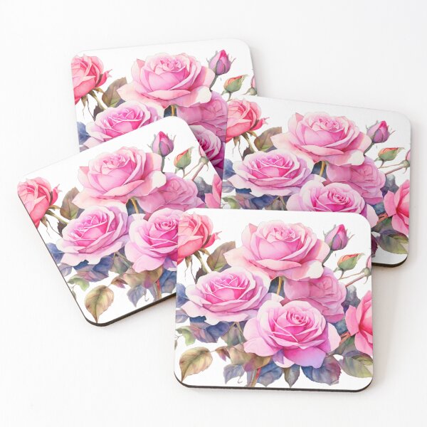 Item preview, Pink roses in watercolor designed and sold by Alinarosa.