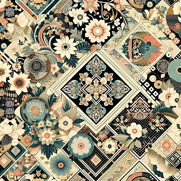 Artwork thumbnail, Abstract Flowers Pattern by RkskArt