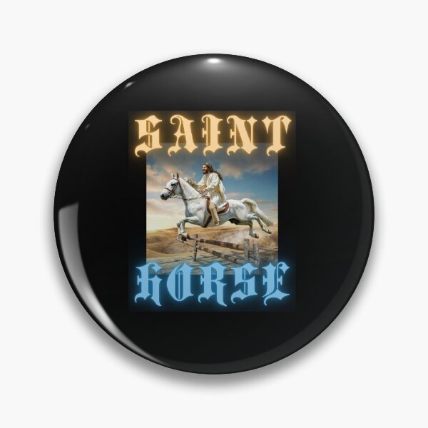 Item preview, Saint Horse jump say Jesus on horseback christian gothic crazy gifts designed and sold by thankful-loco.
