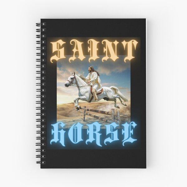 Item preview, Saint Horse jump say Jesus on horseback christian gothic crazy gifts designed and sold by thankful-loco.