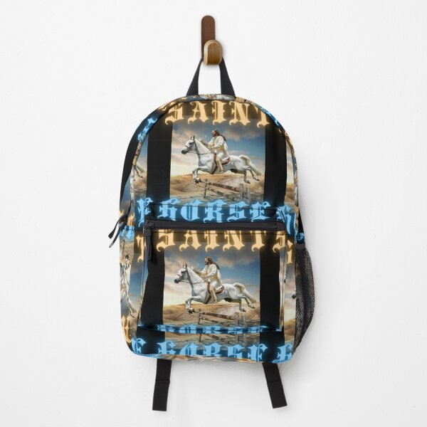 Item preview, Saint Horse jump say Jesus on horseback christian gothic crazy gifts designed and sold by thankful-loco.