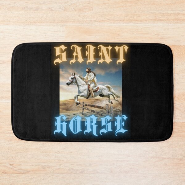 Item preview, Saint Horse jump say Jesus on horseback christian gothic crazy gifts designed and sold by thankful-loco.