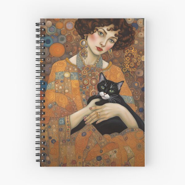 Item preview, Woman with Cat - Klimt 2 designed and sold by Kallak-AI-Art.