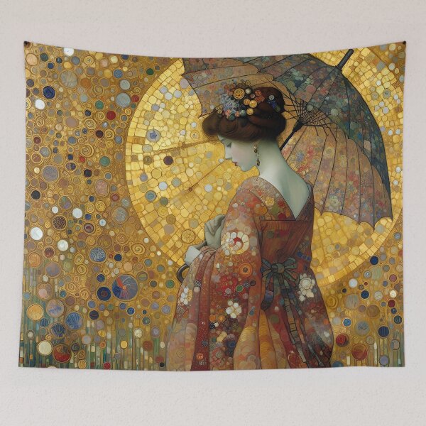 Item preview, Woman with Umbrella - Klimt 3 designed and sold by Kallak-AI-Art.