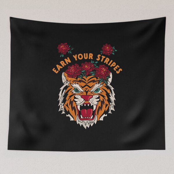 Item preview, Earn Your Stripes - Fierce Flowery Tiger designed and sold by Corinne Alexa Jackson.