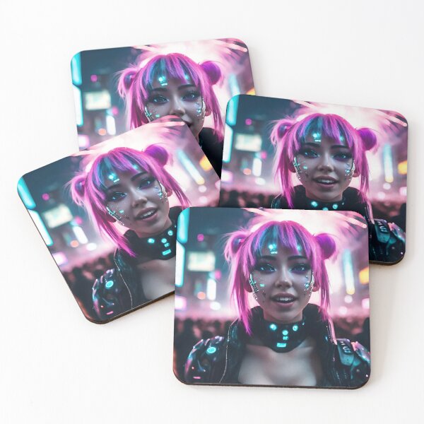 Item preview, Kawaii Cyberpunk Girl, Fireworks, Dystopian Chic designed and sold by Burn-Ego.