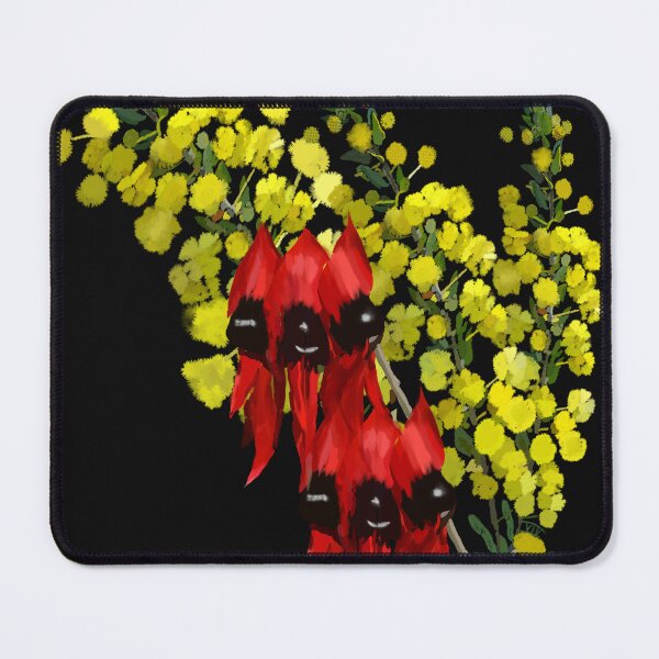 Item preview, 'I Love a Sunburnt Country' Sturt Desert Pea + Wattle Painting designed and sold by Venus-in-Virgo.
