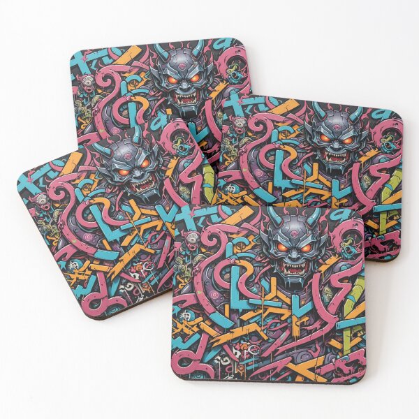 Item preview, Abstract Cyberpunk Graffiti, Cyber Demon, Japanese Art designed and sold by Burn-Ego.