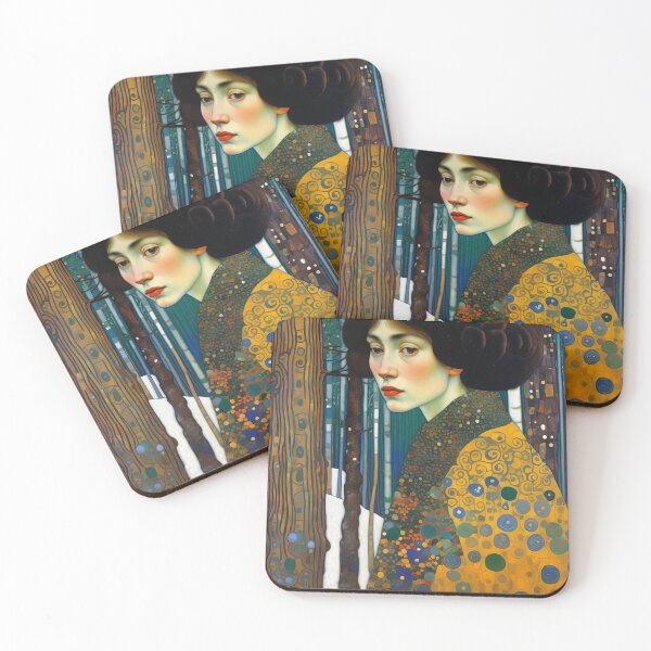 Item preview, Woman in Winter Forest - Klimt 5 designed and sold by Kallak-AI-Art.