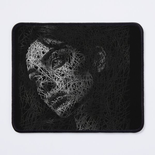 Item preview, Woman portrait gray on black - scribble by Red Sirio designed and sold by Red Siri0 Art.