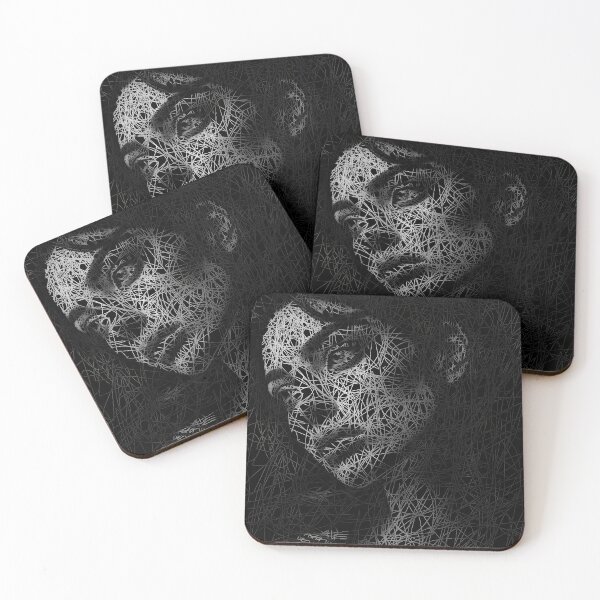 Item preview, Woman portrait gray on black - scribble by Red Sirio  designed and sold by Red Siri0 Art.