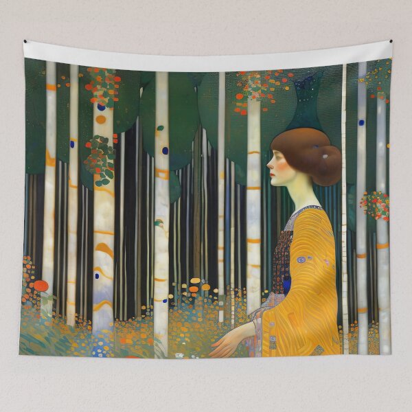 Item preview, Woman in Winter Forest - Klimt 6 designed and sold by Kallak-AI-Art.