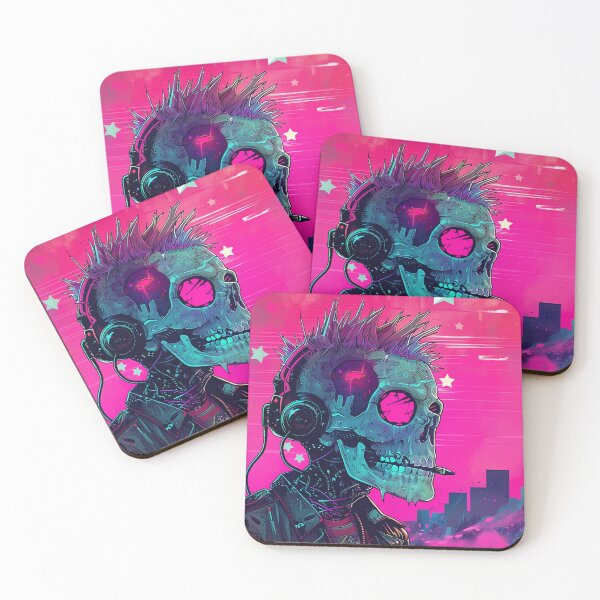 Item preview, Neon Punk Skull designed and sold by shroudedart.