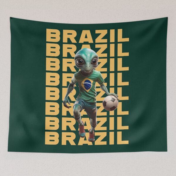 Item preview, FUN ALIEN BRAZIL SOCCER EXTRATERRESTRIAL DESIGN designed and sold by La Loca.