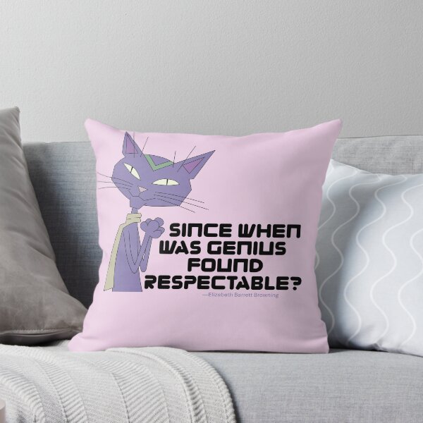 Item preview, Genius Found Respectable: Elizabeth Barrett Browning Quote with Clever Evil Cat designed and sold by Alternating Current Press.