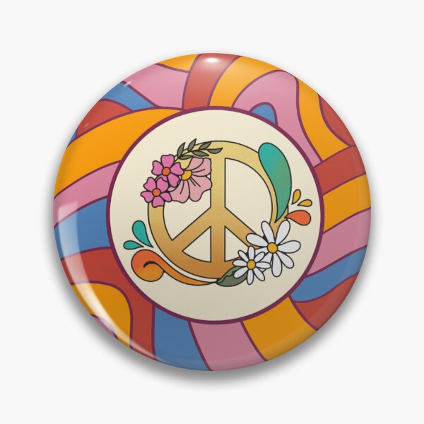 Item preview, Psychedelic peace symbol with flowers designed and sold by martin max.