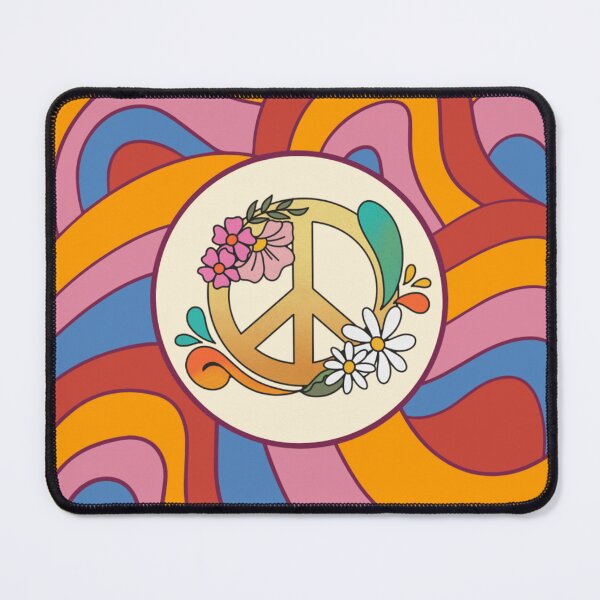 Item preview, Psychedelic peace symbol with flowers designed and sold by martin max.