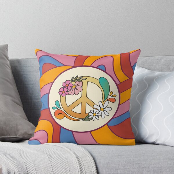 Item preview, Psychedelic peace symbol with flowers designed and sold by martin max.