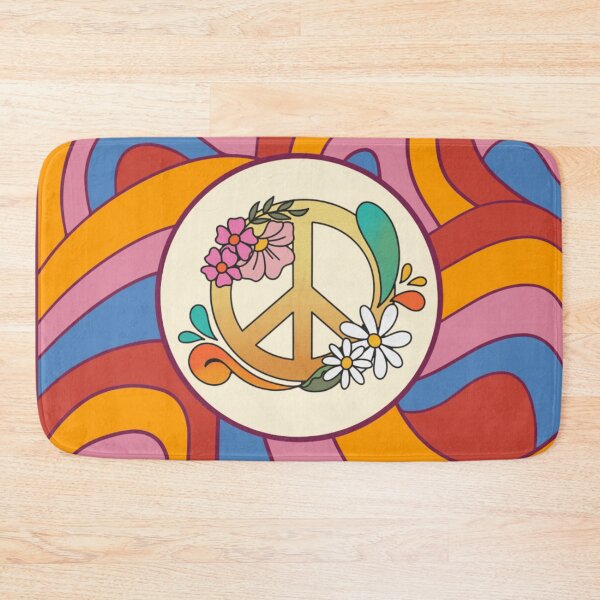 Item preview, Psychedelic peace symbol with flowers designed and sold by martin max.
