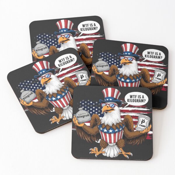 Item preview, WTF is a Kilogram? Funny 4th of July Patriotic Eagle USA designed and sold by SztylishDesigns.
